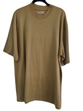 Cutter & Buck Green Ribbed Textured Mock Neck Tshirt, Size XL